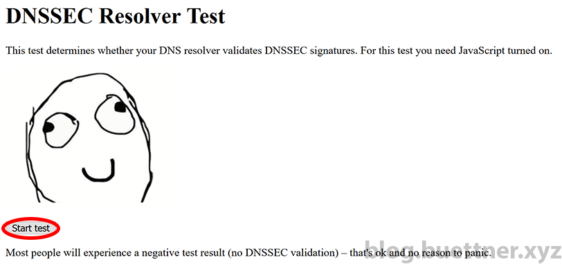 Webseite für DNSSEC Test